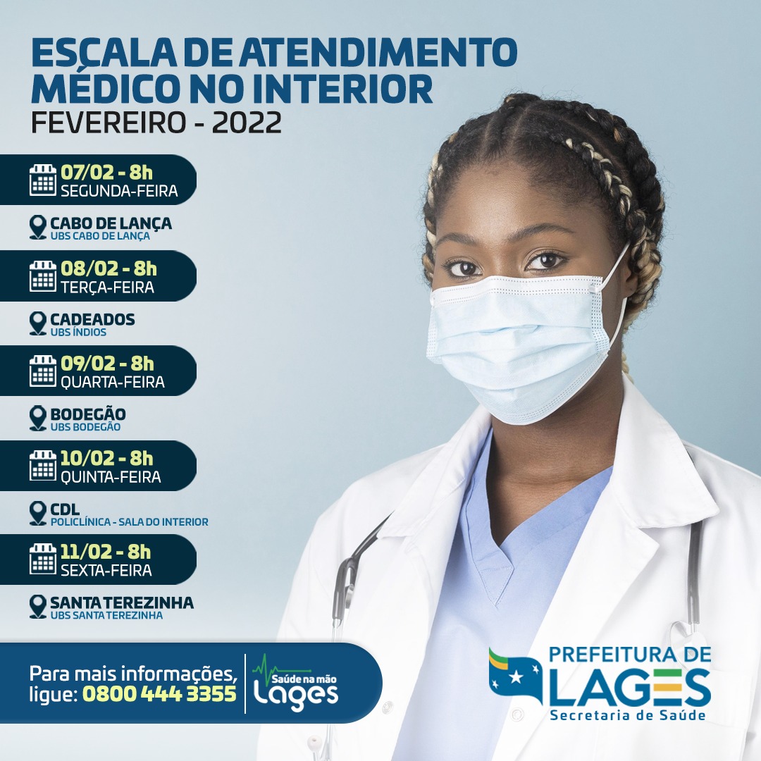 Prefeitura de Lages Segunda semana de fevereiro com atendimento médico no interior de Lages