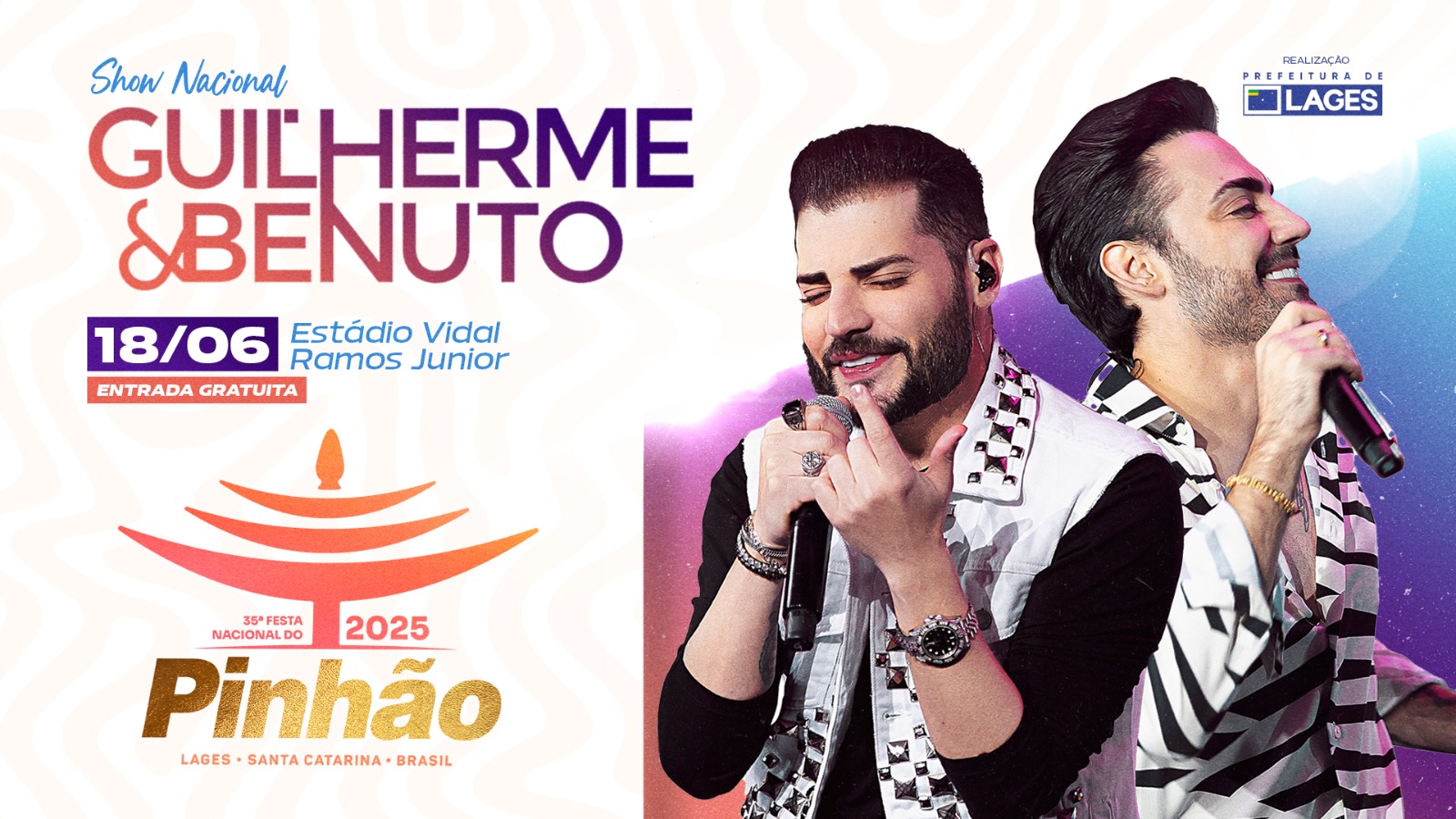 Prefeitura de Lages Prefeitura confirma mais uma dupla consagrada na 35ª Festa Nacional do Pinhão