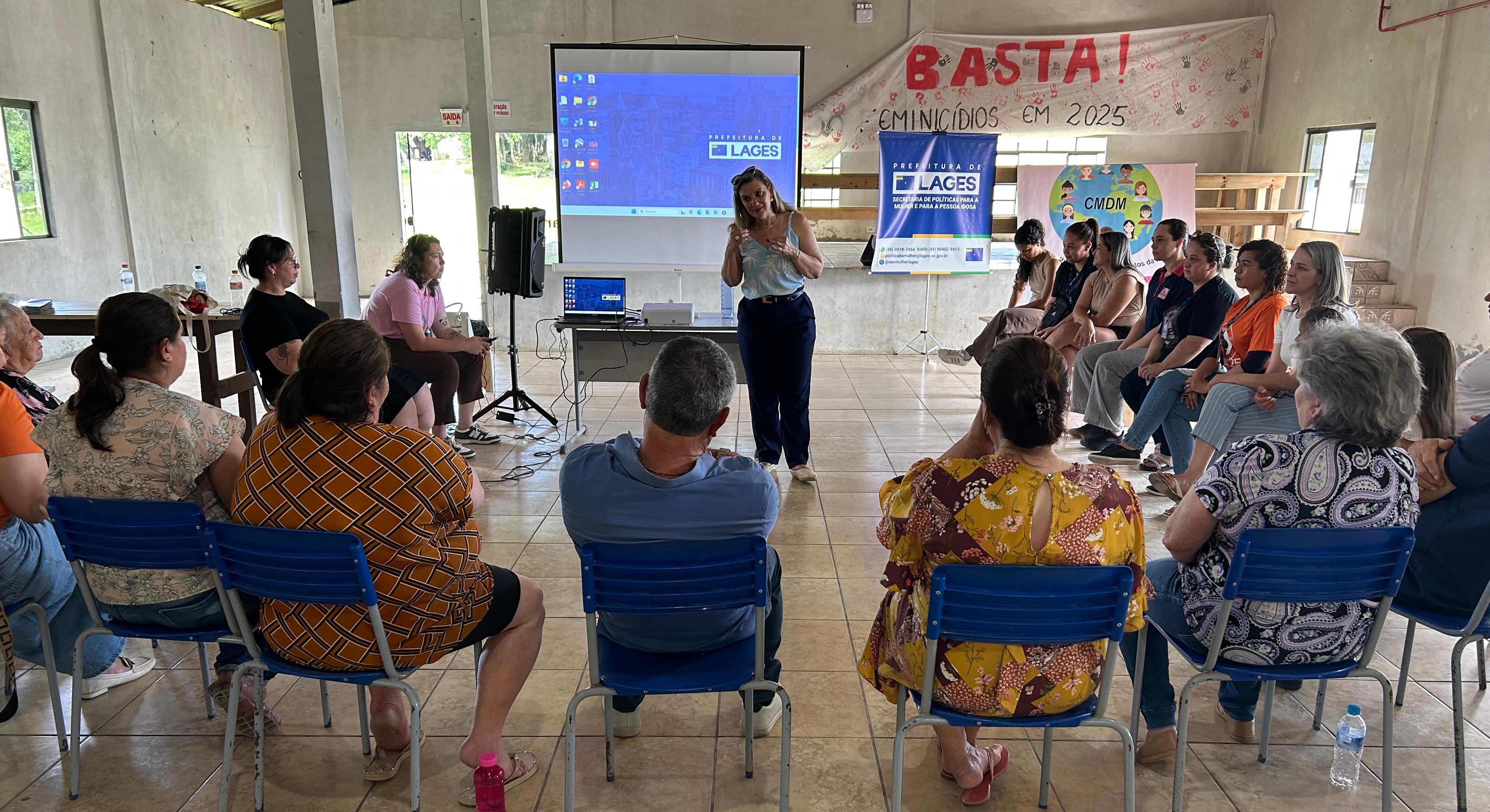 Prefeitura de Lages Projeto Lageana em Ação, da Prefeitura de Lages, conscientiza sobre a luta contra a violência doméstica sofrida pelas mulheres