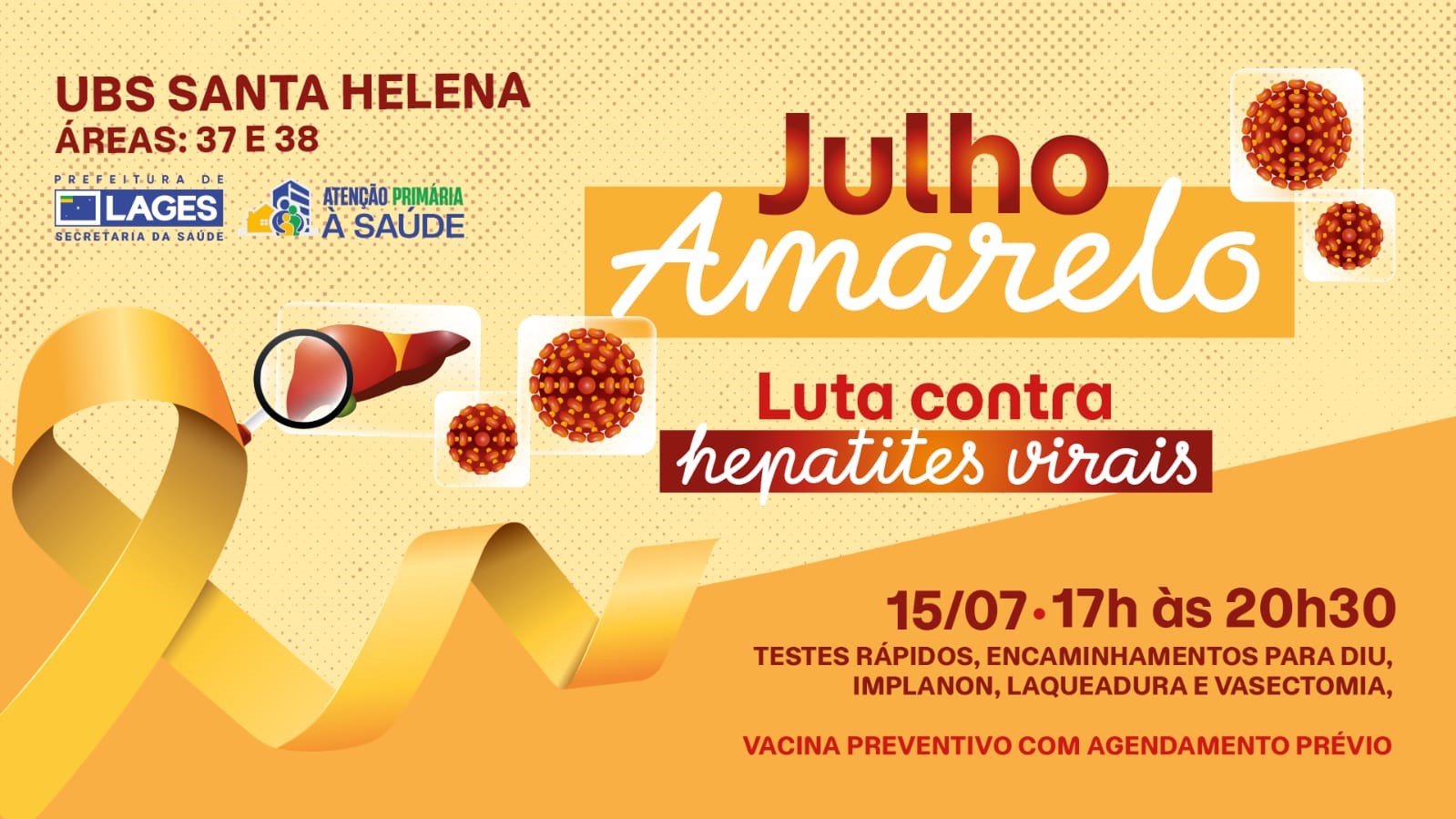 Prefeitura de Lages Moradores do bairro Santa Helena terão ação especial do Julho Amarelo nesta quarta-feira (15)