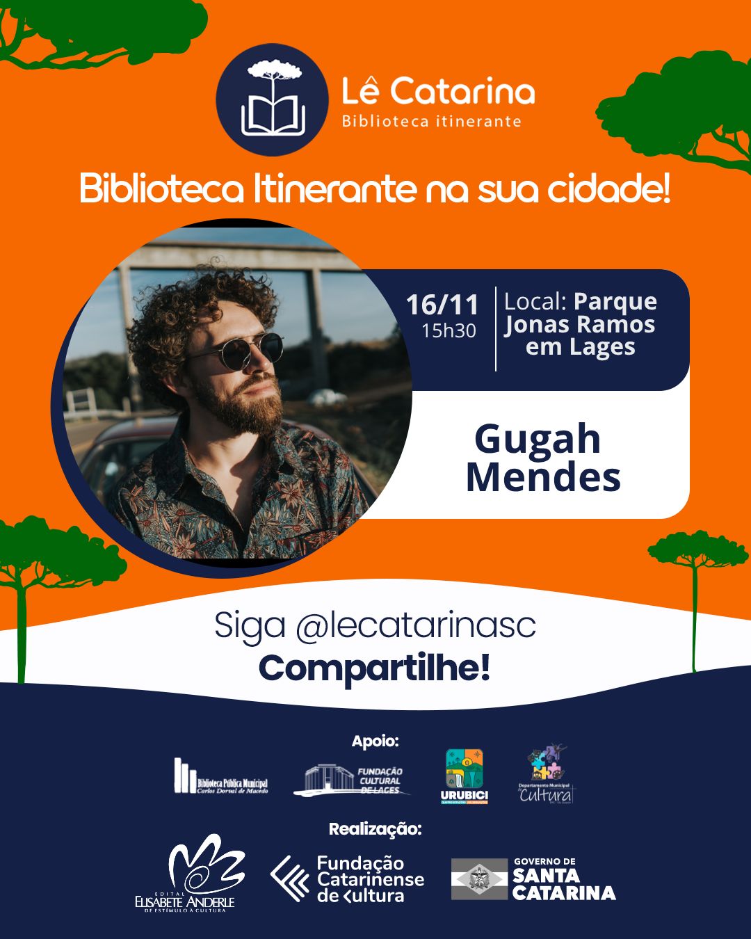 Prefeitura de Lages Projeto “Lê Catarina” movimenta o domingo em Lages com programação cultural