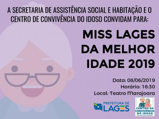 Prefeitura de Lages Assistência Social realizará o concurso de Miss Lages da Melhor Idade