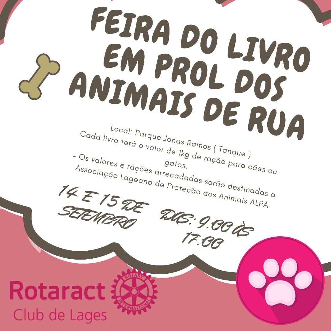 Prefeitura de Lages Feira do livro em prol dos animais de rua 