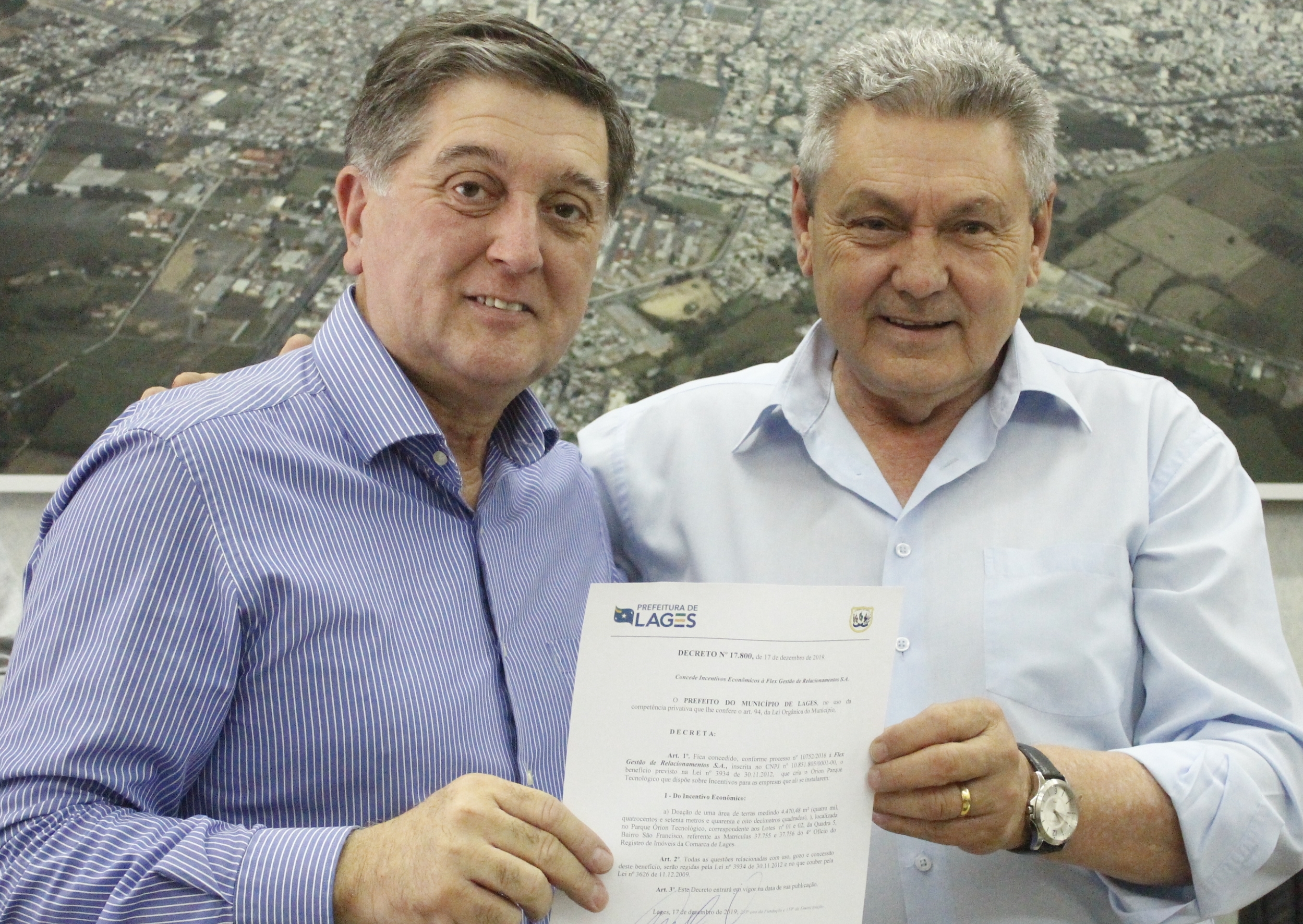 Prefeitura de Lages Prefeitura doa terreno para a empresa Flex instalar laboratório de tecnologia no Orion Parque