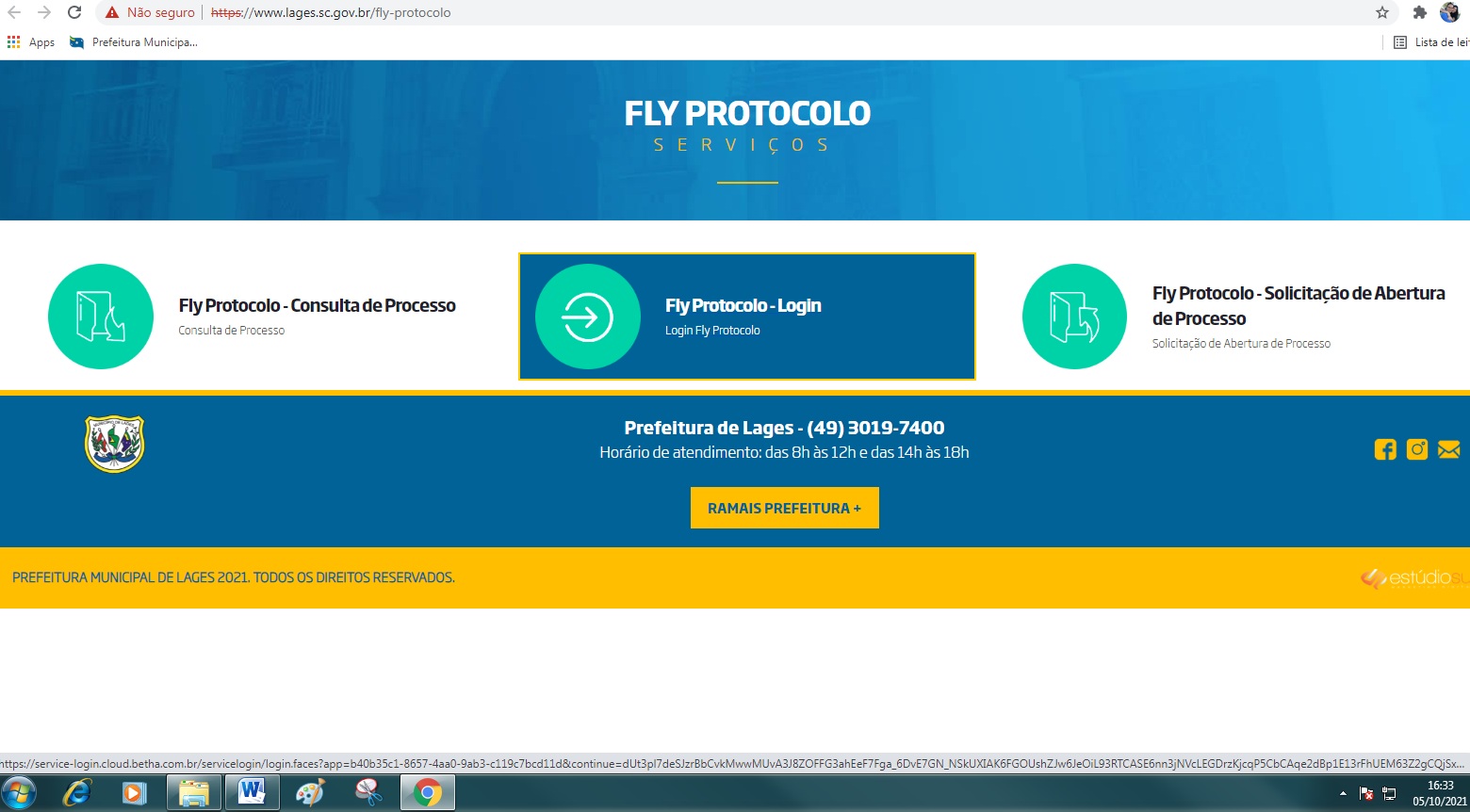 Prefeitura de Lages Diretoria de Cadastro Imobiliário, da Prefeitura, comunica alteração no sistema e interrupção temporária nos serviços