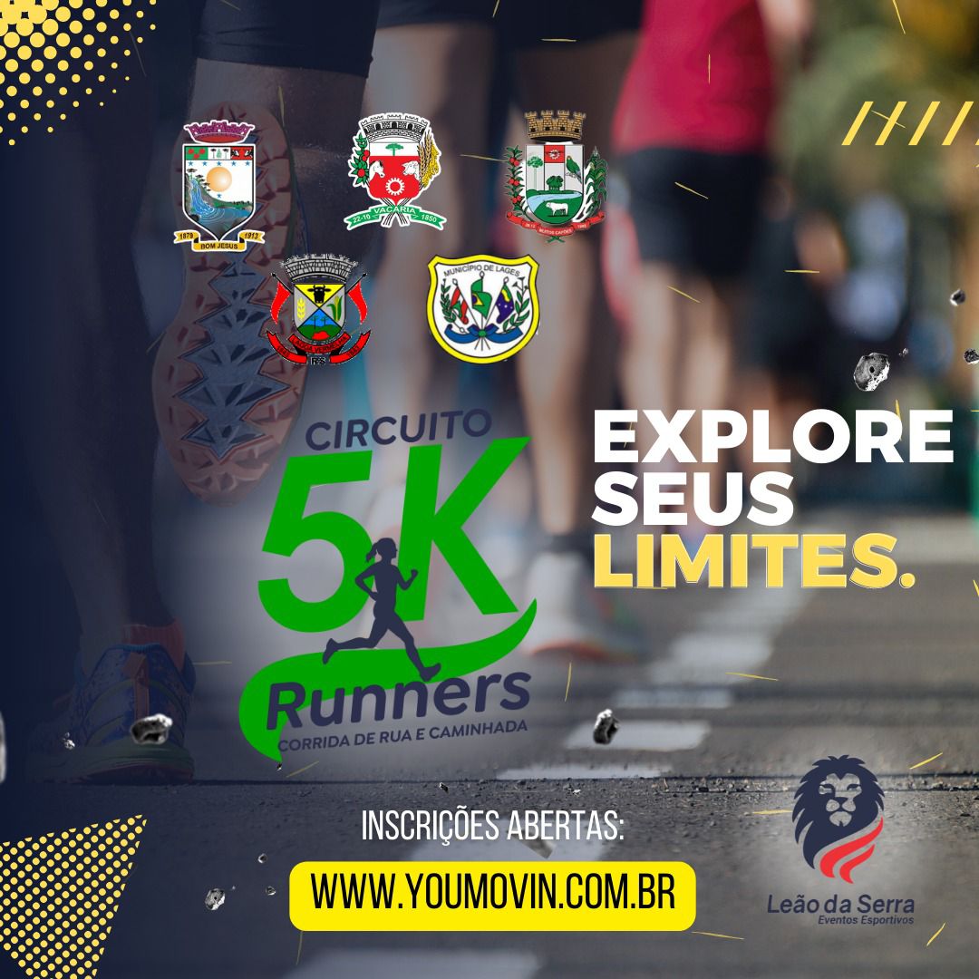Prefeitura de Lages Fundação de Esportes de Lages é parceira do Circuito 5K Runners 2022