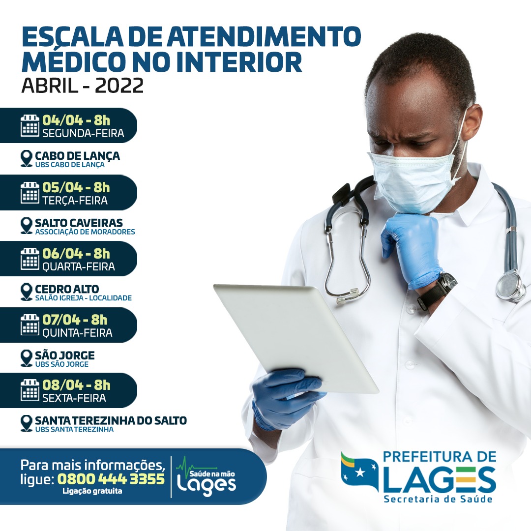 Prefeitura de Lages Atendimento médico no interior de Lages prossegue nessa primeira semana de Abril