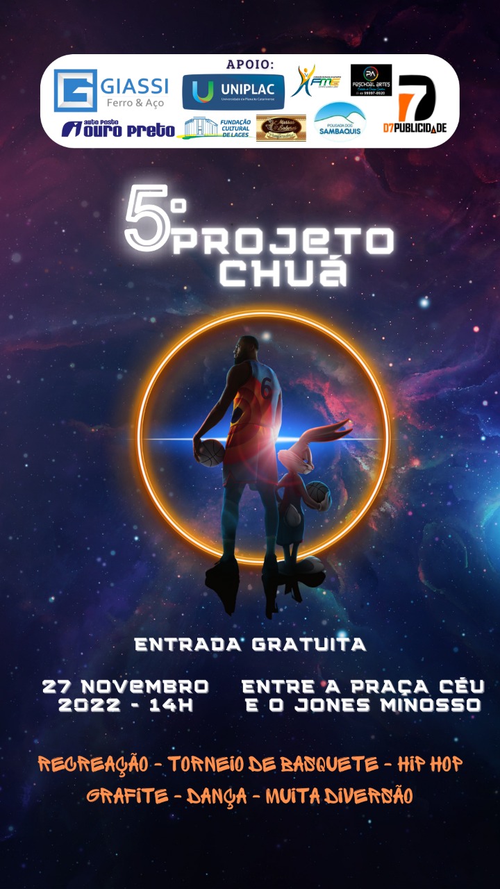 Prefeitura de Lages Torneio de basquete, grafite, dança, hip hop e muita recreação na Pracinha da Cultura (Praça do CEU), neste domingo (27)
