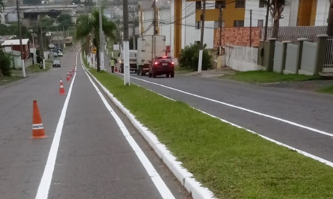 Prefeitura de Lages Prefeitura de Lages implanta ciclofaixas em trecho da avenida Marechal Castelo Branco
