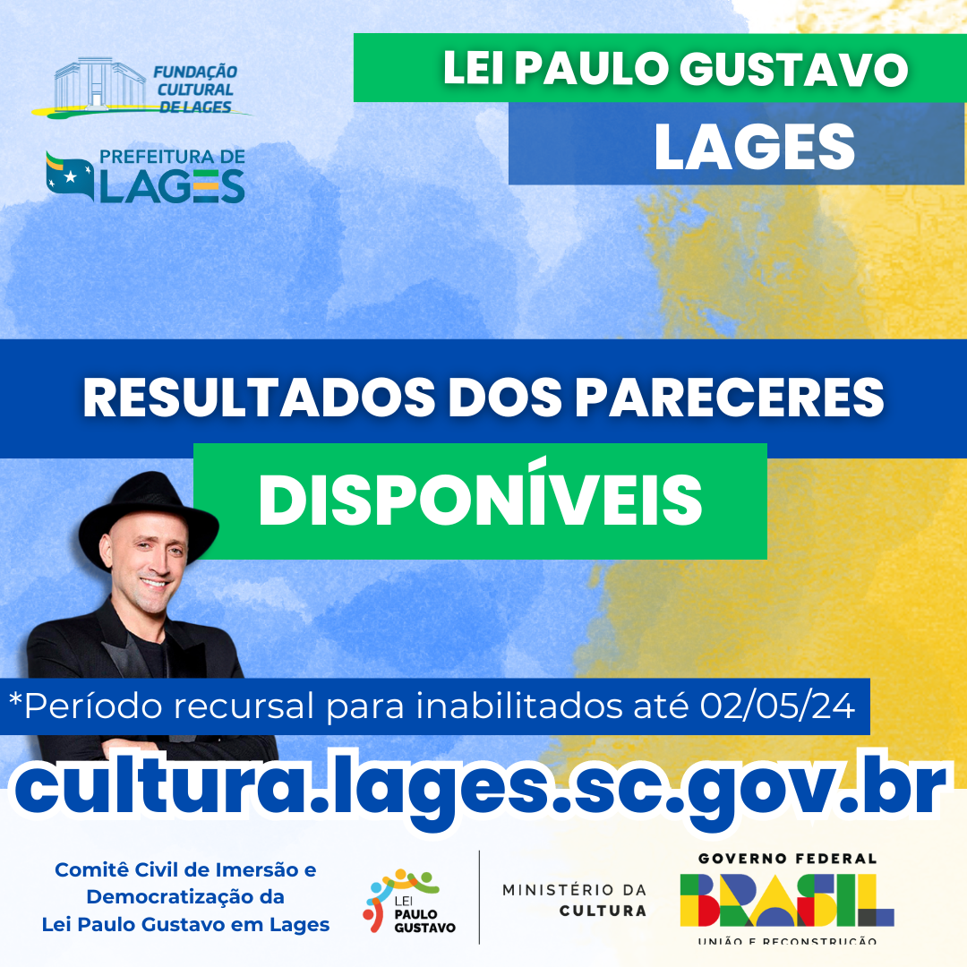 Prefeitura de Lages Lei Paulo Gustavo em Lages