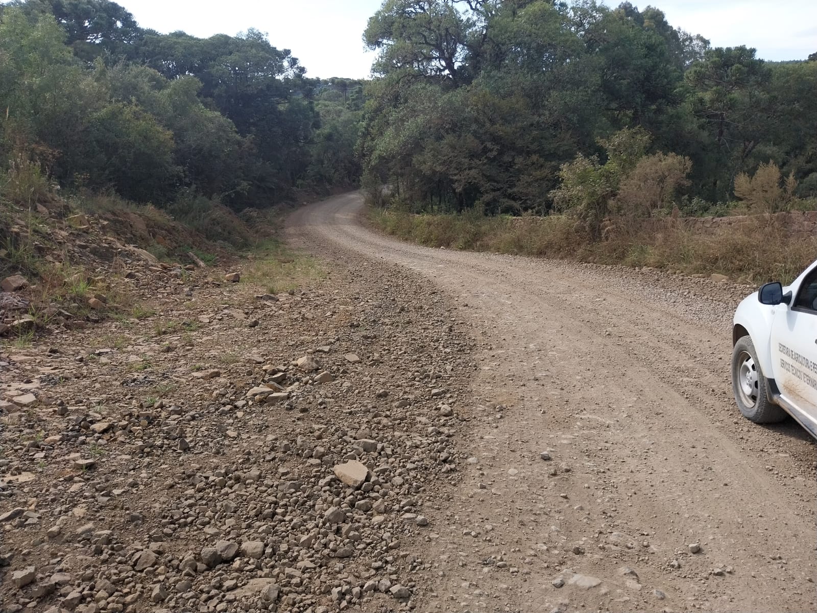 Prefeitura de Lages Reconstrução de ponte na estrada de Morrinhos teve de ser adiada