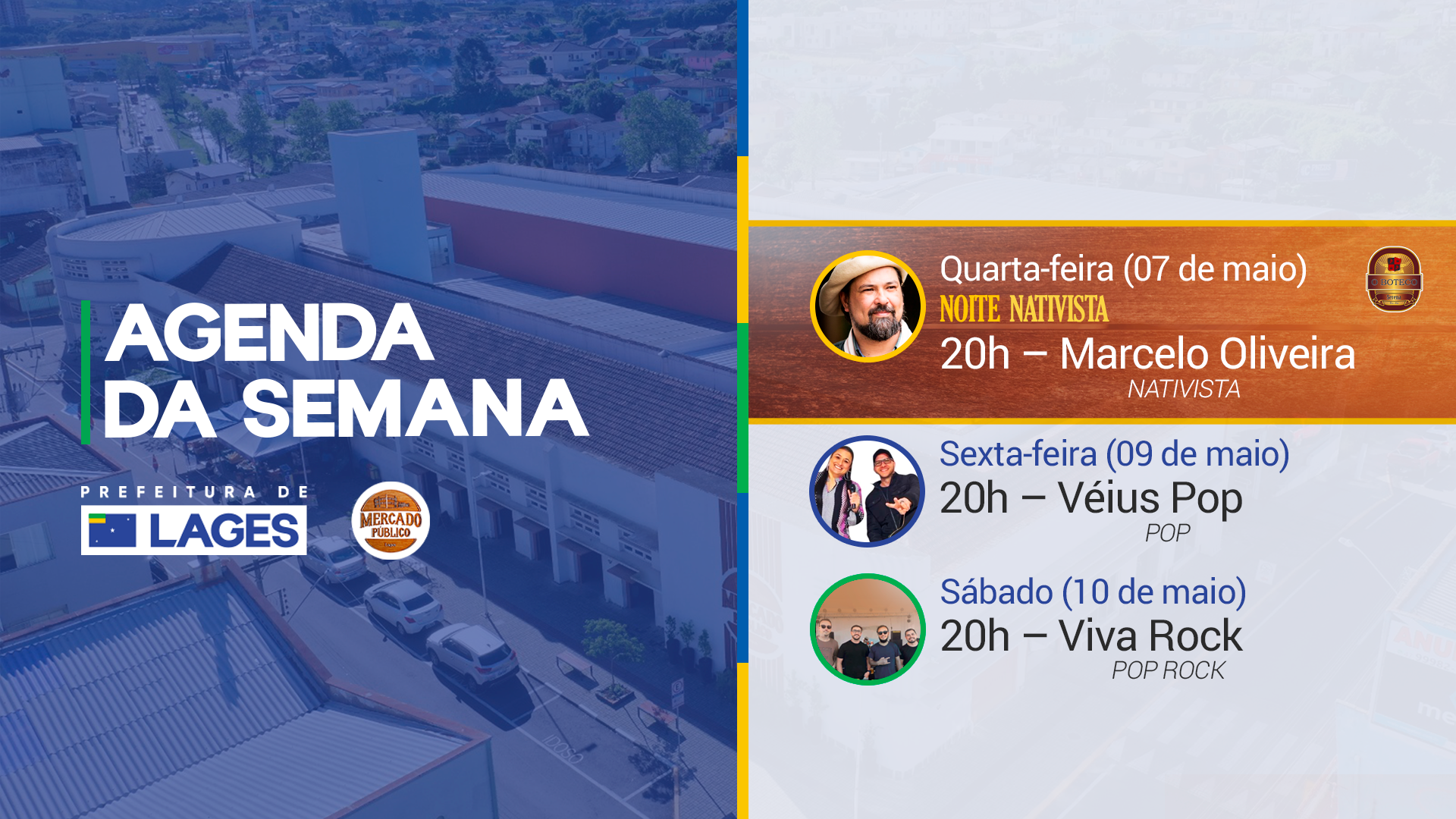 Prefeitura de Lages Na agenda desta semana no Mercado Público: a oportunidade perfeita para, entre canções e sabores, aproveitar a cultura lageana