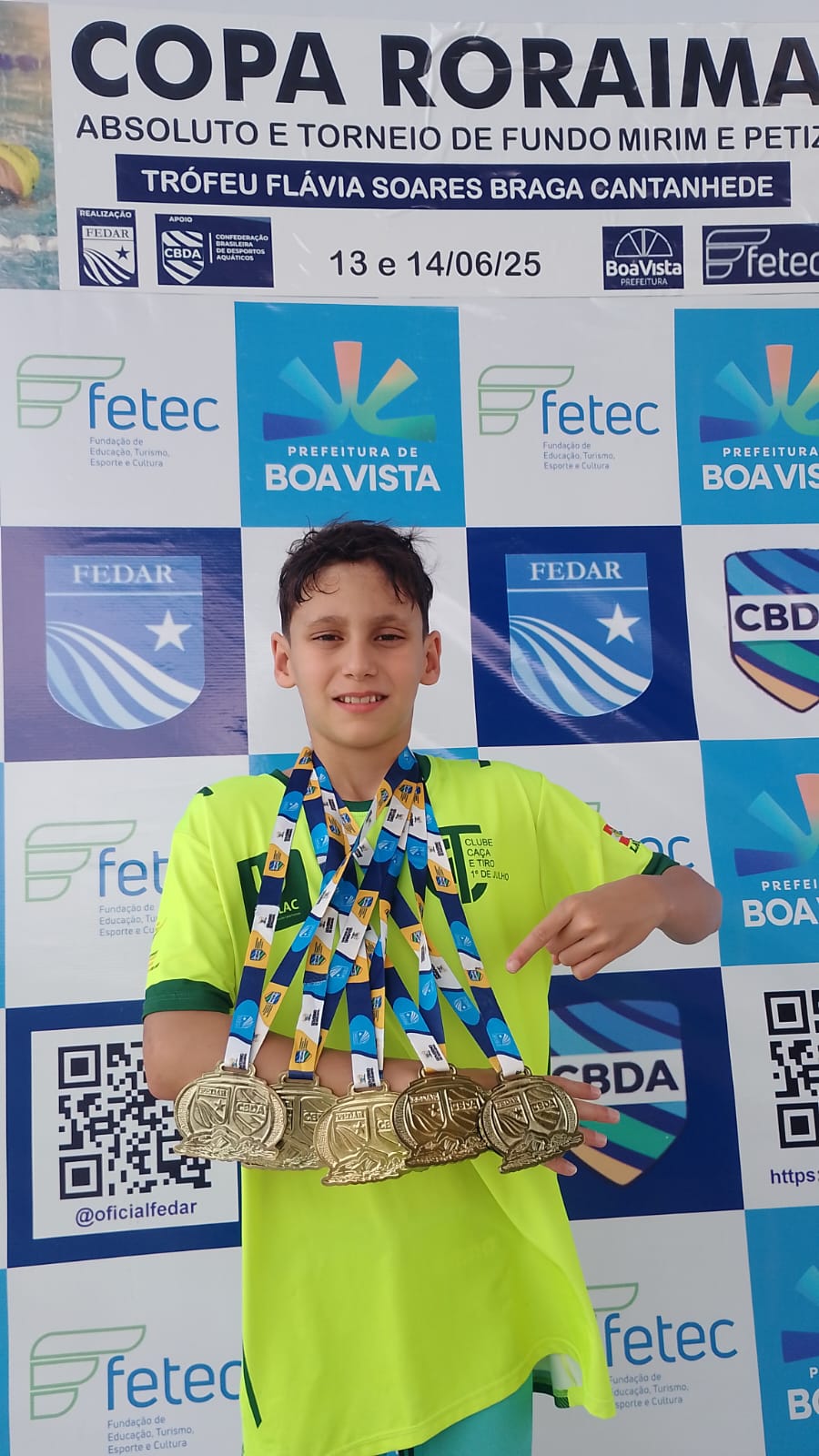 Prefeitura de Lages Nadador lageano Miguel “Shark” Viscardi Neto conquista cinco ouros e quebra três recordes nacionais na Copa Roraima de Natação