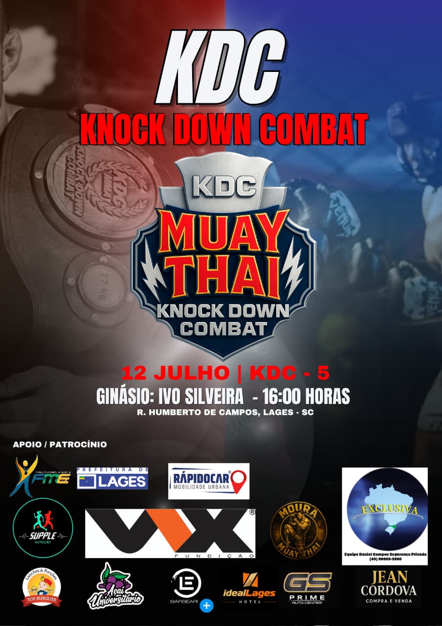 Prefeitura de Lages Ginásio Ivo Silveira recebe o 5º Knock Down Combat, com apoio da FME