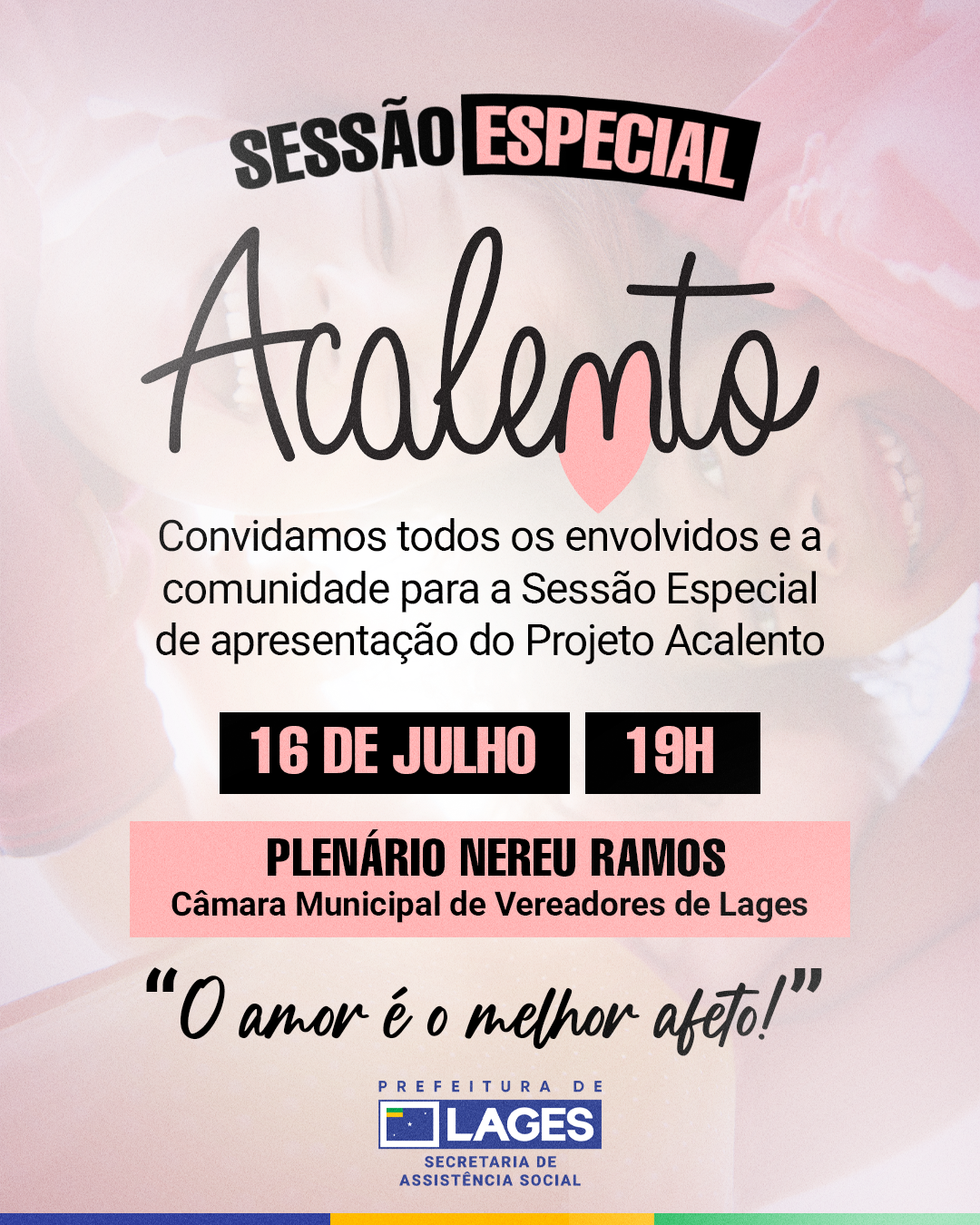 Prefeitura de Lages Acalento apresenta projeto em Sessão Especial na Câmara de Vereadores nesta quarta-feira