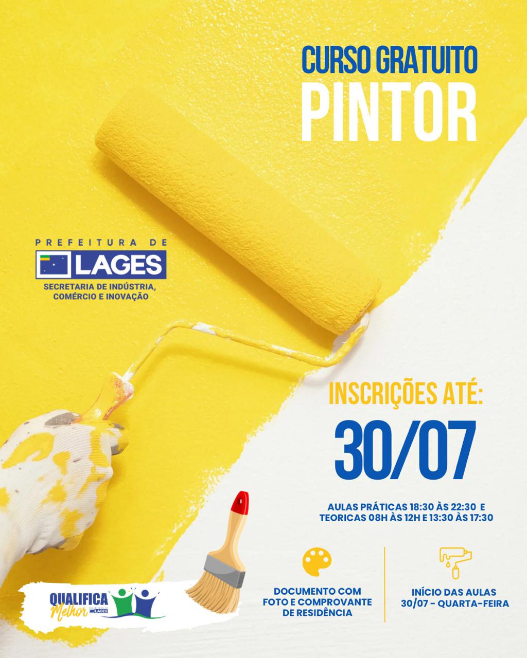 Prefeitura de Lages Qualifica Melhor: inscrições para o curso de Pintor de Obras estão abertas até dia 30 de julho