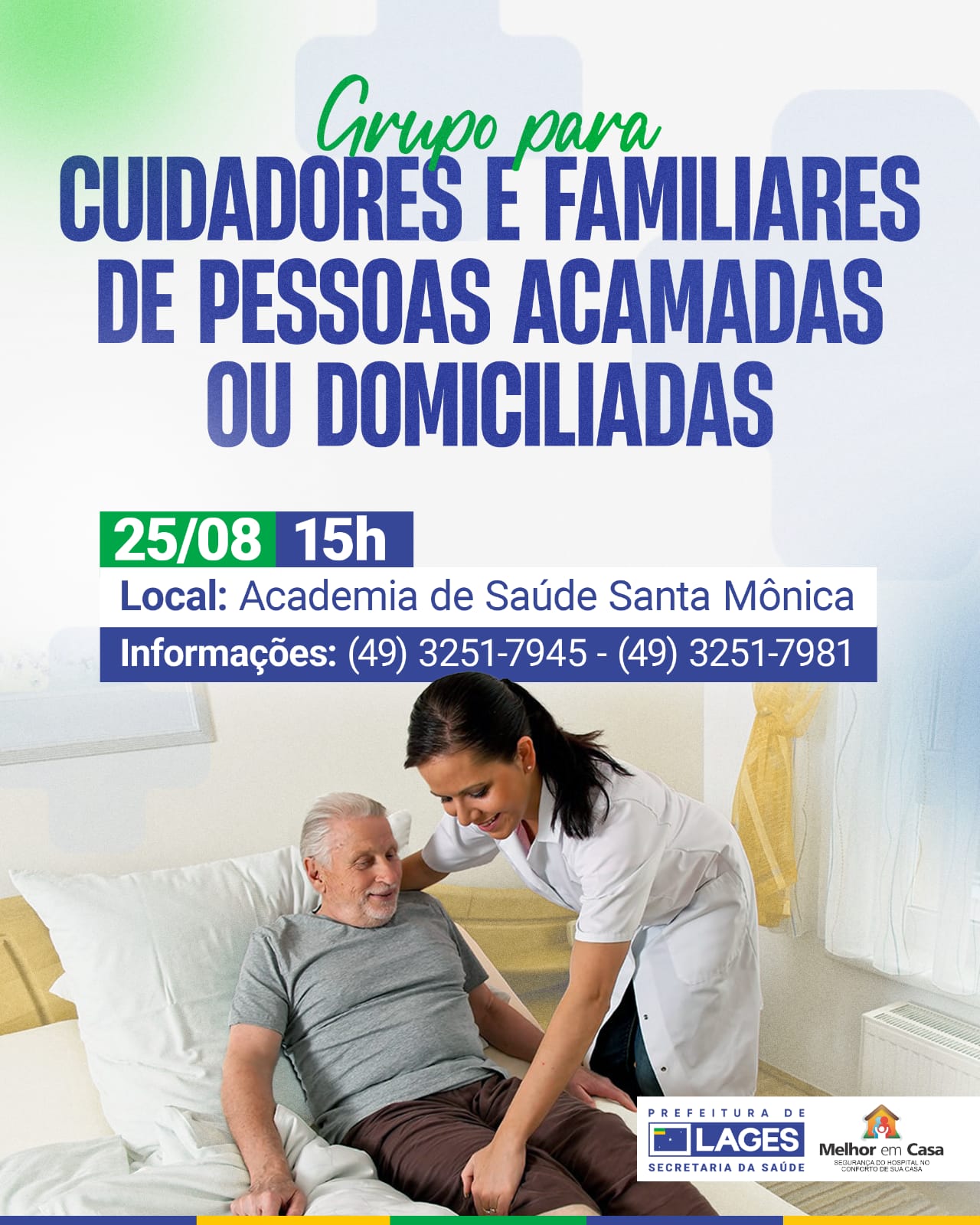 Prefeitura de Lages Secretaria da Saúde promove encontro para cuidadores e familiares de pessoas acamadas ou domiciliadas