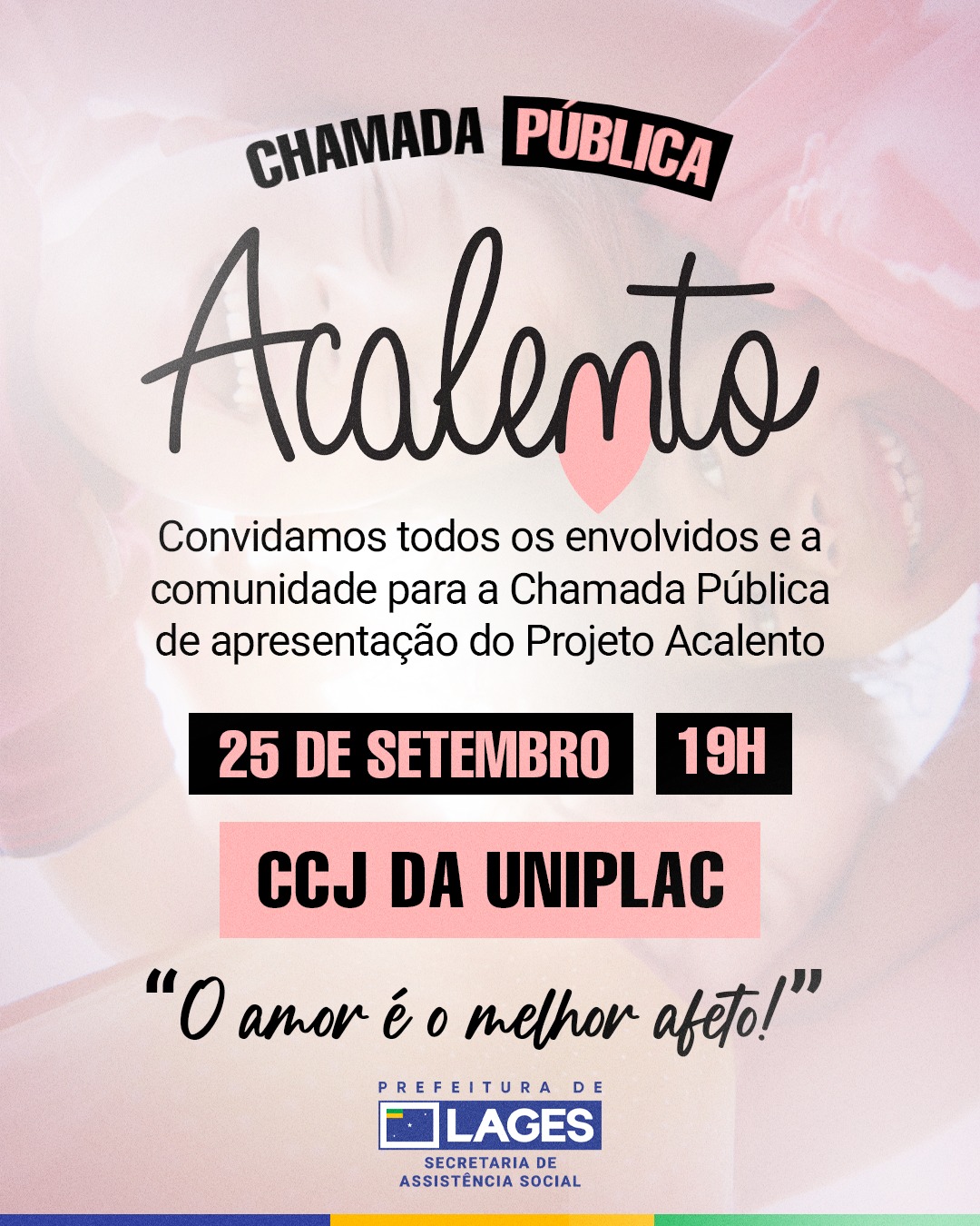 Prefeitura de Lages Prefeitura de Lages realiza chamada pública do serviço de apadrinhamento Acalento