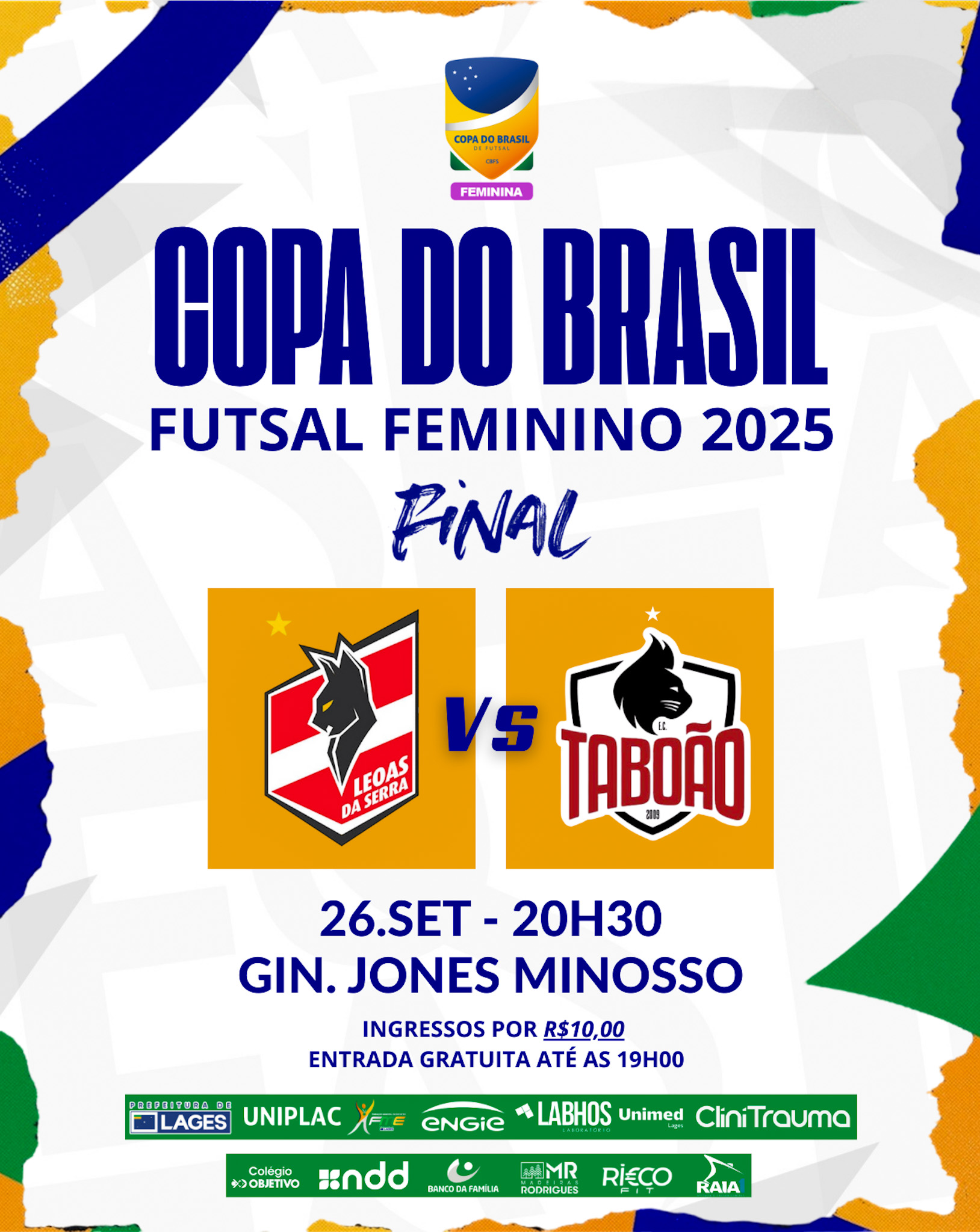 Prefeitura de Lages Grande final da Copa do Brasil de Futsal Feminino começa em Lages nesta sexta-feira