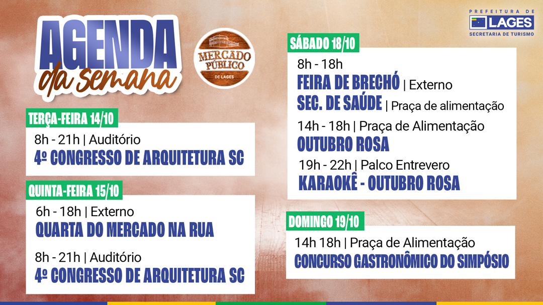 Prefeitura de Lages Segunda quinzena de outubro será movimentada no Mercado Público de Lages