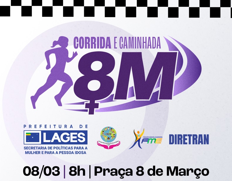 Prefeitura de Lages Inscrições para a Corrida e Caminhada 8M iniciam nesta sexta-feira (20), a partir das 18 horas