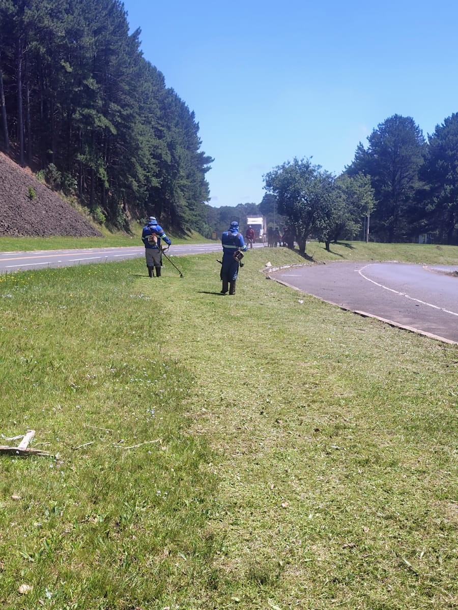 Prefeitura de Lages Entradas e saídas da cidade recebem manutenção com serviços de roçada e limpeza