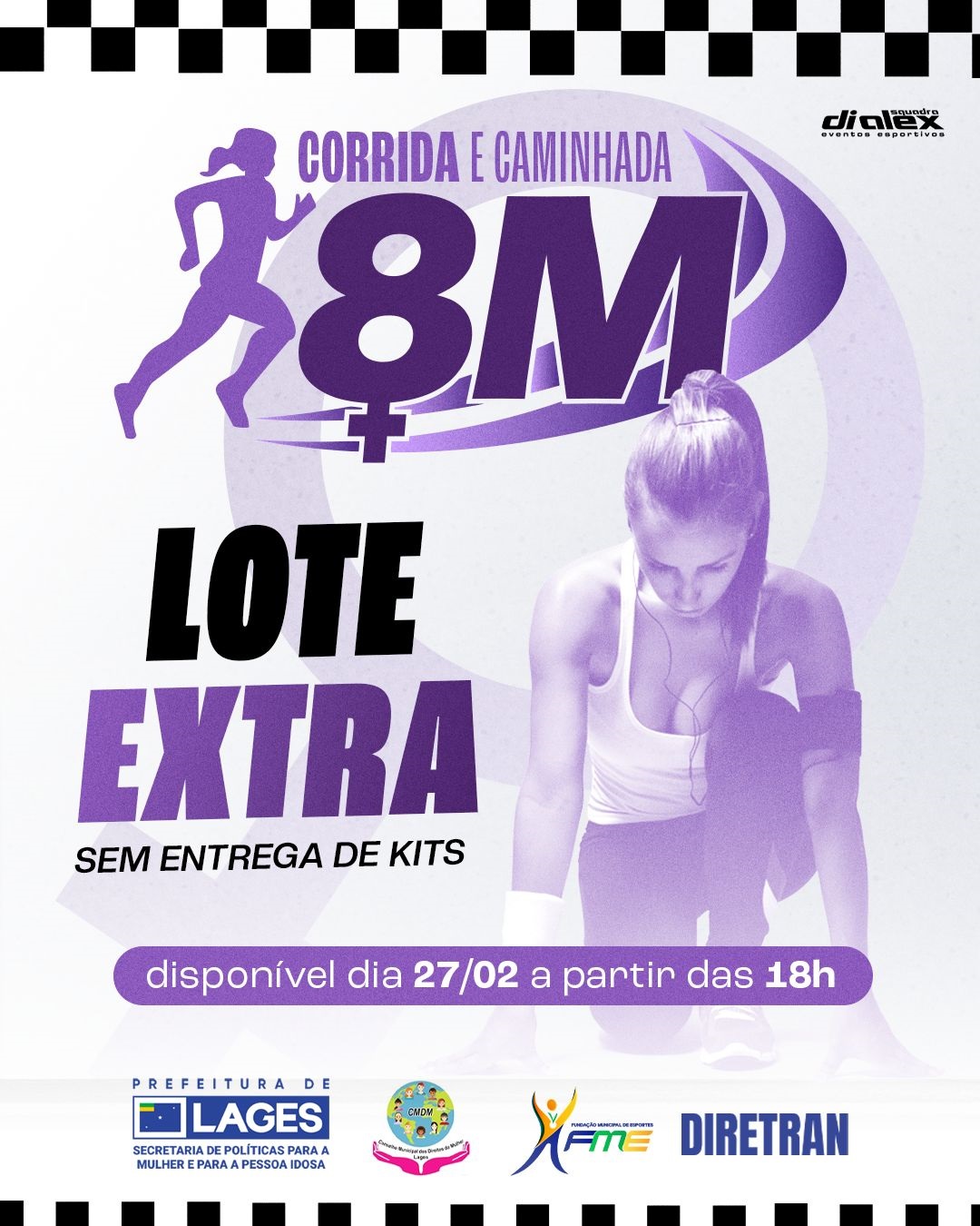 Prefeitura de Lages Lote extra das inscrições para a Corrida e Caminhada 8M abrem nesta sexta-feira (27), a partir das 18 horas
