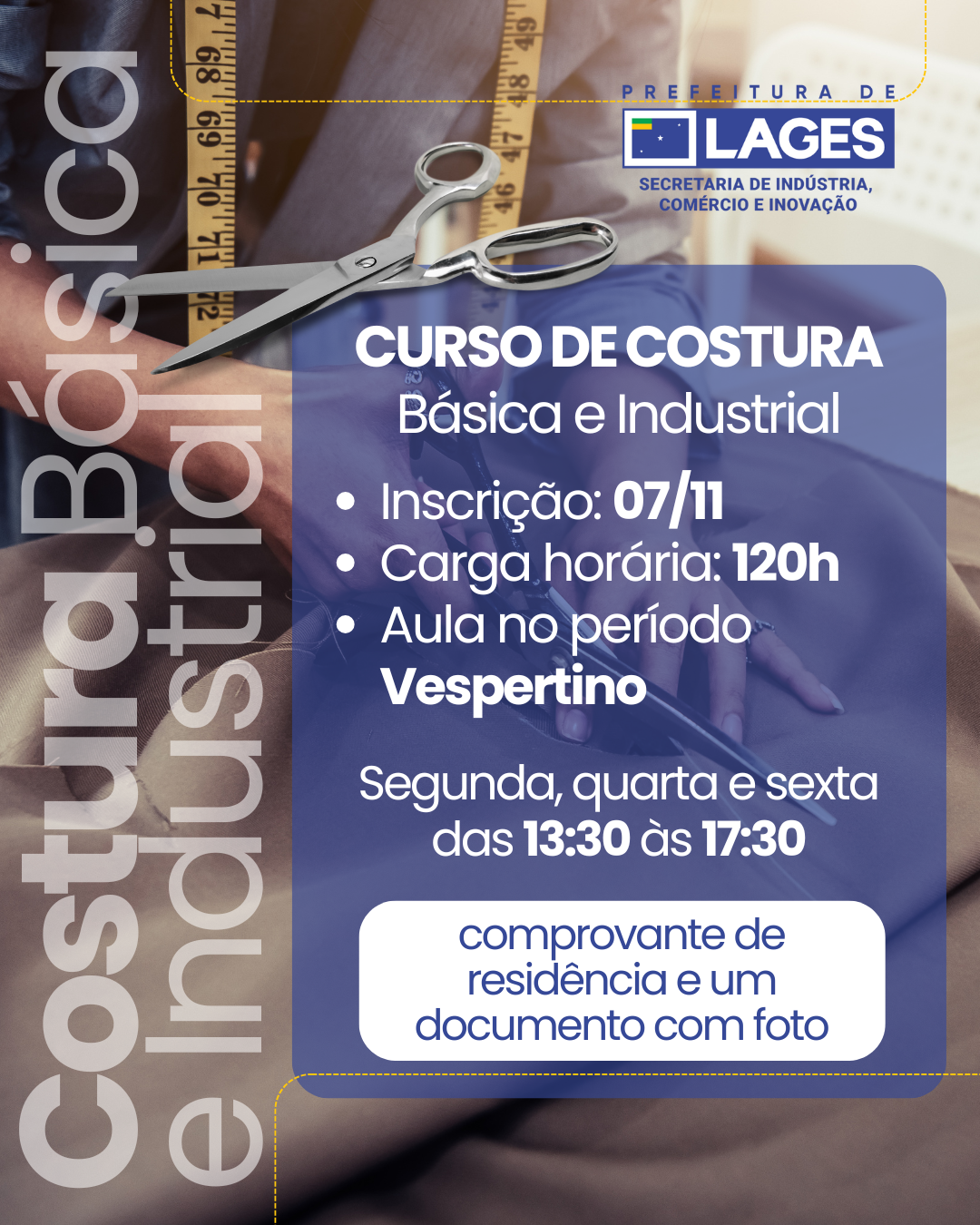 Prefeitura de Lages Prefeitura de Lages oferece curso gratuito de costura em parceria com o Senai